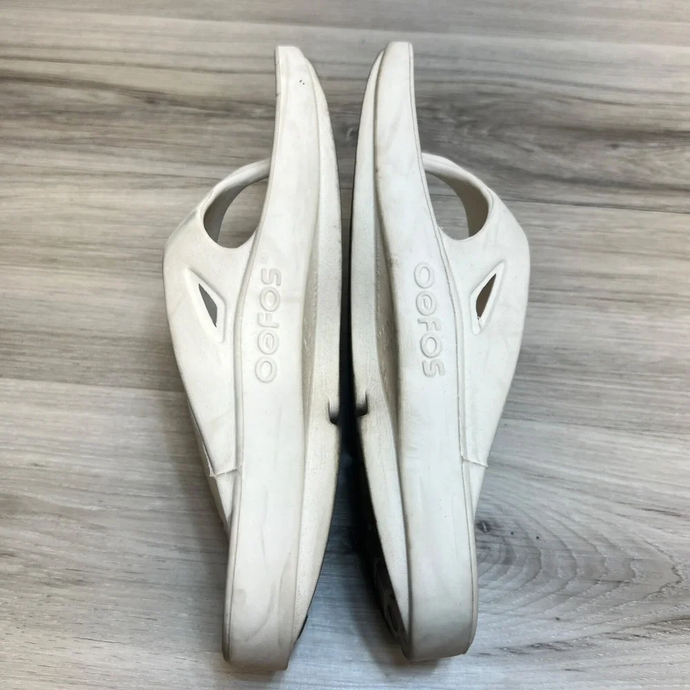 Oofos‎ Oolala Luxe Flip Flop Sandals White Mens 9 Women's Size 11 EU 42